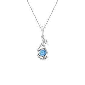 Chavin Topaz ve Zirkon Taşlı Lale Figürlü Gümüş Kadın Kolye