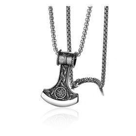 Chavin Vintage Nordic Viking Lun un Balta Çelik Kolye
