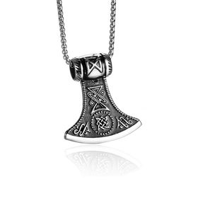 Chavin Vintage Nordic Viking Lun un Balta Çelik Kolye