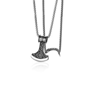 Chavin Vintage Nordic Viking Lun un Balta Çelik Kolye