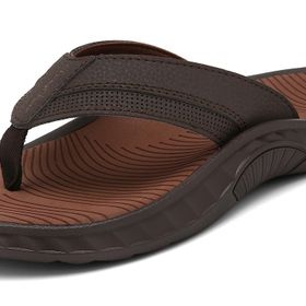 ChayChax Flip Flop Yumuşak Kemer Destekli Kahverengi Erkek Terlik