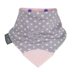 Cheeky Chompers Polka Dot Pink Fular Diş Kaşıyıcılı Önlük