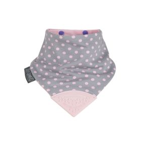Cheeky Chompers Polka Dot Pink Fular Diş Kaşıyıcılı Önlük