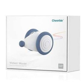 Cheerble 6x5x3.6 cm Mavi Şarjlı Akıllı İnteraktif Kedi Fare Oyuncağı