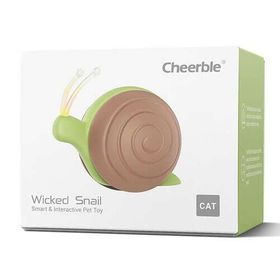 Cheerble 7x5x5.8 cm Kahverengi Şarjlı Akıllı İnteraktif Kedi Salyangoz Oyuncağı