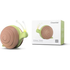 Cheerble 7x5x5.8 cm Kahverengi Şarjlı Akıllı İnteraktif Kedi Salyangoz Oyuncağı