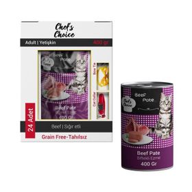 Chef's Choice 24x400 gr Tahılsız Biftekli Ezme Kedi Mama