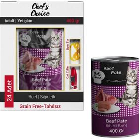 Chef's Choice 24x400 gr Tahılsız Biftekli Ezme Kedi Mama