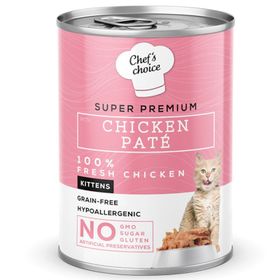 Chef's Choice 400 gr Kitten Pate Tavuk Etli Ezme Tahılsız Yavru Kedi Konservesi