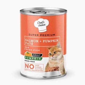 Chef's Choice 400 gr Somonlu ve Bal Kabaklı Tahılsız Ezme Yetişkin Kedi Konservesi