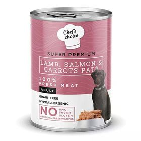 Chef's Choice 400 gr Tahılsız Kuzu Somon ve Havuçlu Ezme Köpek Konservesi