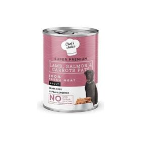 Chef's Choice 400 gr Tahılsız Kuzu Somon ve Havuçlu Ezme Köpek Konservesi