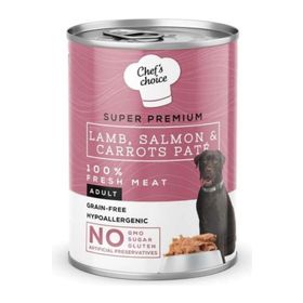 Chef's Choice 400 gr Tahılsız Kuzu Somon ve Havuçlu Ezme Köpek Konservesi