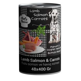 Chef's Choice 48x400 gr Kuzu Etli ve Somonlu Köpek Konservesi