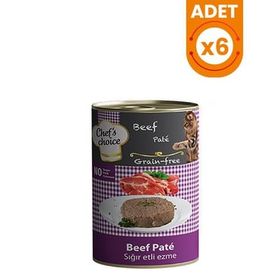 Chef's Choice 6x400 gr Sığır Etli Kıyılmış Yetişkin Kedi Konserve Maması