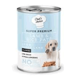 Chefs Choice Hypo-Allergenic Kuzulu Ve Pirinçli Düsük Tahilli Yavru Konserve Köpek Maması 400gr
