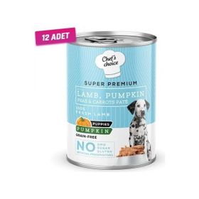 Chef's Choice Kıyılmış Kuzu Etli ve Balkabaklı 12x400 gr Yavru Köpek Konservesi