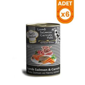 Chef's Choice Kıyılmış Kuzu Etli ve Somonlu 6x400 gr Yetişkin Köpek Konservesi
