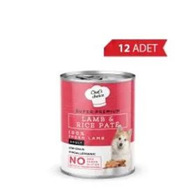 Chef's Choice Kıyılmış Kuzulu ve Pirinçli 12x400 gr Yetişkin Köpek Konservesi