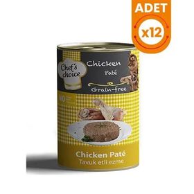 Chef's Choice Kıyılmış Tavuk Etli Tahılsız 12x400 gr Yetişkin Konserve Kedi Maması