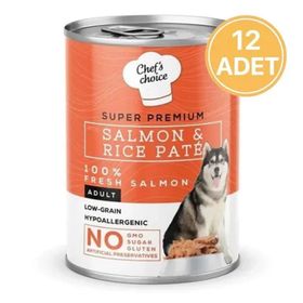 Chef's Choice Tahılsız Somonlu Pirinçli Ezme 12x400 gr Konserve Köpek Maması