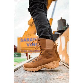 Chekich CH051 Taba Renk Kalın Taban Bağcıklı Postal Model Erkek Bot
