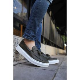 Chekich CH127 Cbt Loafer-X Haki Renk Kalın Taban Loafer Model Erkek Klasik Ayakkabı