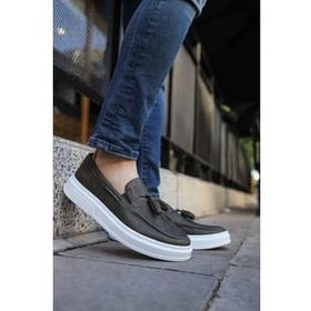 Chekich CH127 Cbt Loafer-X Haki Renk Kalın Taban Loafer Model Erkek Klasik Ayakkabı