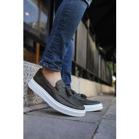 Chekich CH127 Cbt Loafer-X Haki Renk Kalın Taban Loafer Model Erkek Klasik Ayakkabı