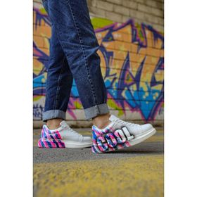 Chekich CH254 CBT Pittura Pembe - Mavi Renk Cool Baskı Erkek Günlük Ayakkabı