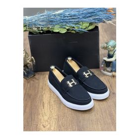 Chekich KB-027 Siyah Renk Süet Kumaş Bağcıksız Erkek Klasik Ayakkabı