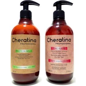 Cheratina 500 ml Protein Sütü + Nem ve Besleyici 500 ml Şampuan