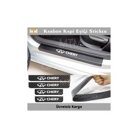 Chery 4 Adet Karbon Kapı Eşiği Sticker