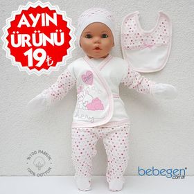 Chery Kalpli Pembe 5 Parça Kız Bebek Hastane Çıkış Seti