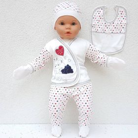 Chery Kalpli Tavşan Laci Kırmızı 5'li Bebek Hastane Çıkış Seti