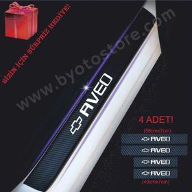 Chevrolet Aveo 4 Adet Karbon Kapı Eşiği Sticker
