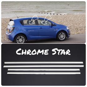 Chevrolet Aveo HB 2011 Üzeri Paslanmaz Çelik Krom Cam Çıtası