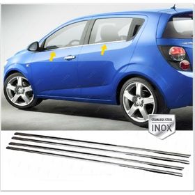 Chevrolet Aveo HB P.Çelik 2011 Üzeri 4 Parça Krom Cam Çıtası