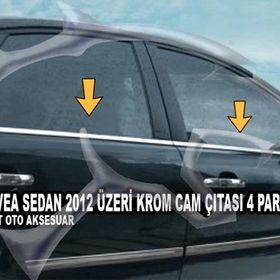 Chevrolet Aveo Sedan 2012 Üzeri 4 Parça Krom Cam Çıtası