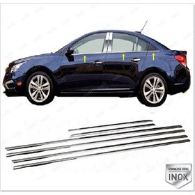 Chevrolet Cruze SEDAN 2009 Üzeri P Çelik 6 Parça Krom Cam Çıtası