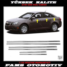 Chevrolet Cruze SEDAN 2009 Üzeri P Çelik 6 Parça Krom Cam Çıtası