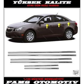 Chevrolet Cruze SEDAN 2009 Üzeri P Çelik 6 Parça Krom Cam Çıtası