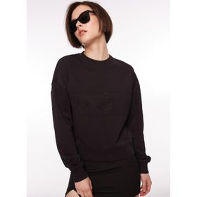 Chiara Ferragni 75CBIG02 Bisiklet Yaka Baskılı Siyah Kadın Sweatshirt