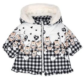 Chicco 09087695000000 Çıkarılabilir Kapüşonlu Siyah Beyaz Kız Çocuk Ceket