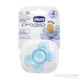 Chicco 2 li 4+ Ay Physio Kauçuk Emzik Mavi