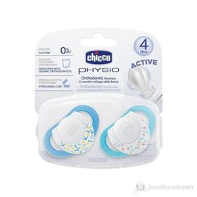 Chicco 2 li 4+ Ay Physio Silikon Emzik Mavi