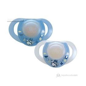 Chicco 2 li 4+ Ay Physioring Silikon Emzik Mavi