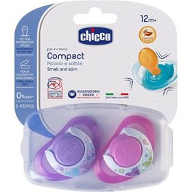 Chicco 2 li 6-12 Ay Physio Compact Kauçuk Kız Bebek Emzik