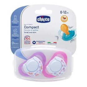 Chicco 2 li 6-12 Ay Physio Compact Kauçuk Kız Bebek Emzik