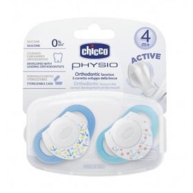 Chicco 5724 2 li 4+ Ay Physio Orthodontic Silikon Emzik Mavi